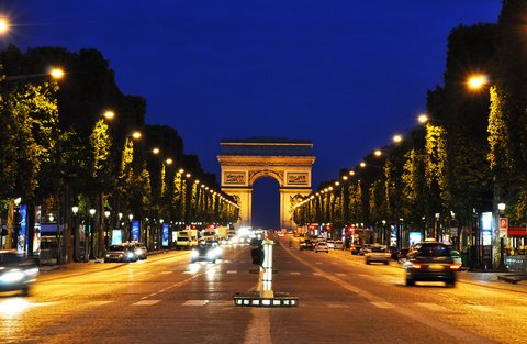 hotel westside arc de triomphe the champs elysées at night paris